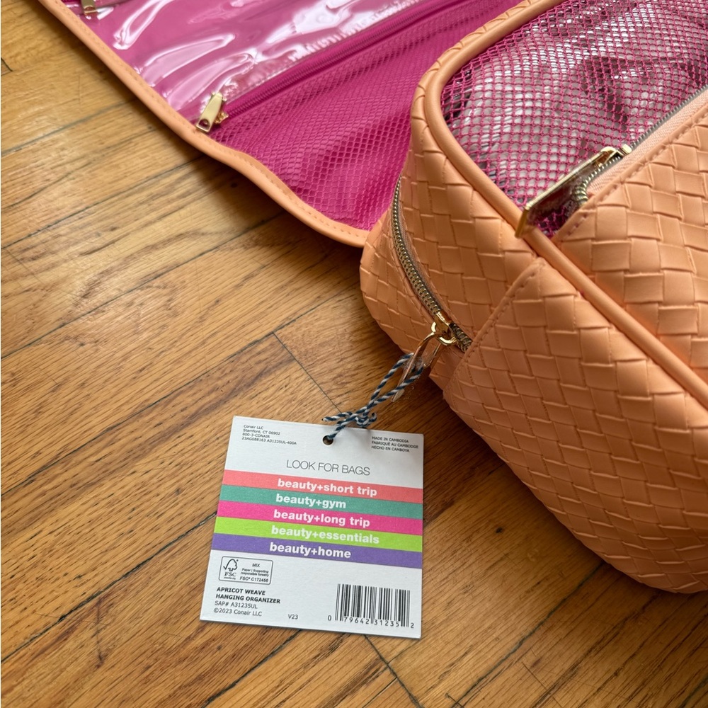 Peach Woven Cosmetic Travel Case - Picture 6 of 12